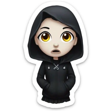 Goth girl that is sick with a cold sticker