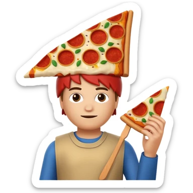 Roblox noob with a pizza on his head sticker