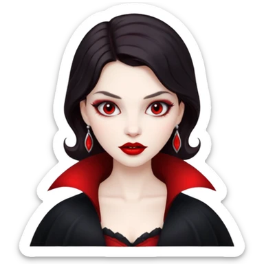 Vampire lady with red lips sticker