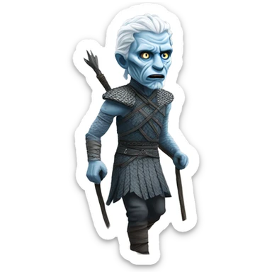 A whitewalker from Game of Thrones walking up a mountain sticker