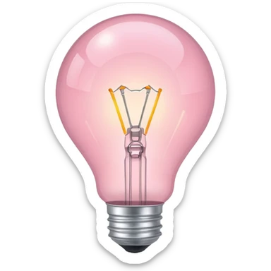 light pink light bulb shiny sticker