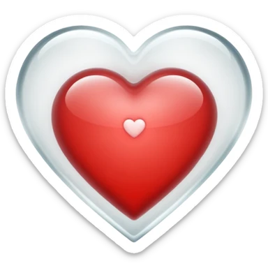 Heart fogging a glass wall, pressed against it sticker