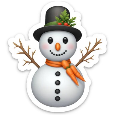 snowman with no scarf  sticker