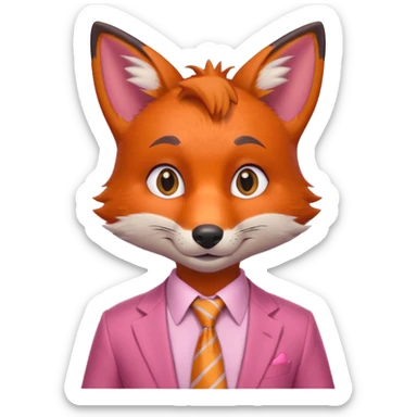 Nick Wilde (pink shirt with tie) from the Zootopia Disney movie sticker