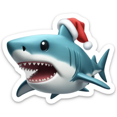 Christmas shark sticker