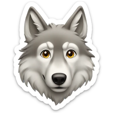 un loup qui dit les requoi sticker