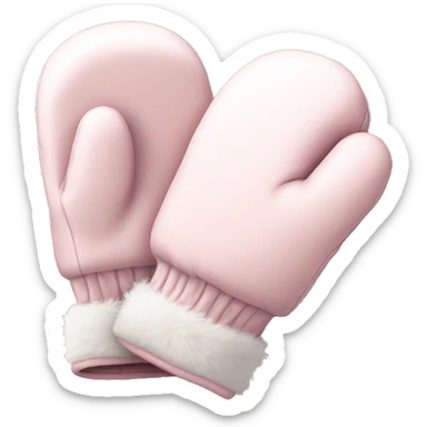 Light pink mittens white fur  sticker