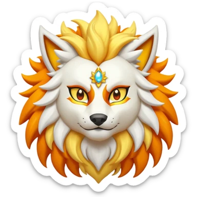 Pokemon legendary oragen and yellow solgaleo sticker