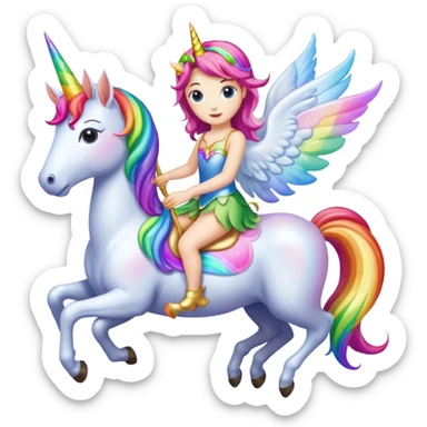 rainbow fairy unicorn  sticker
