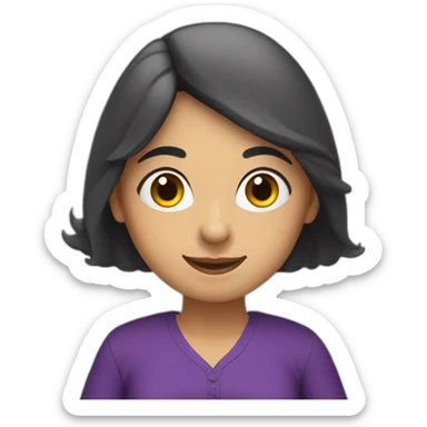 Armenian women with the purple clothes reading book and looking at camera and smiling  sticker