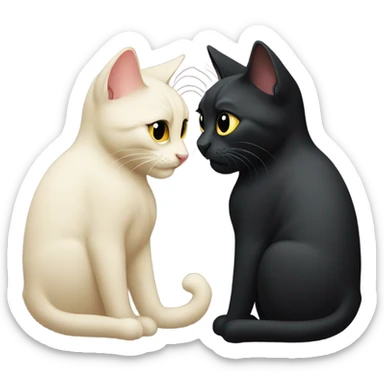 Two black cats in love sticker