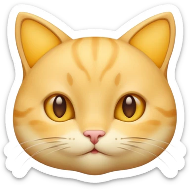 Cute cheese cat's face (little cheeks, not much hair) sticker