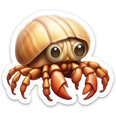 cute little hermit crab with eyes above its antennae sticker