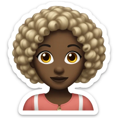 Black girl with French curls  sticker
