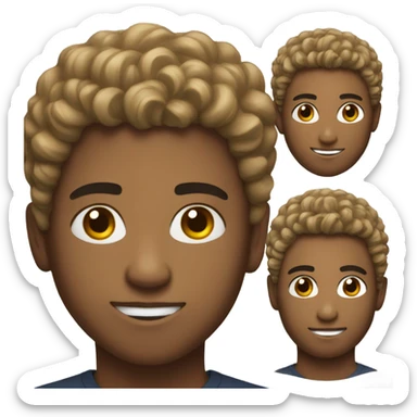 Young mixed man with short curly hair sticker
