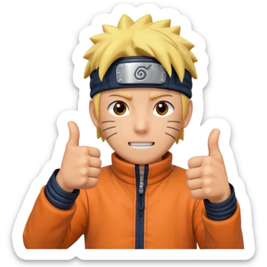 naruto shows thumbsup sticker