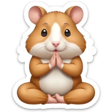 a hamster doing yoga sticker