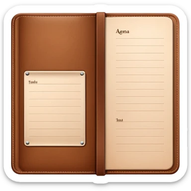 daily planner agenda leather with open page sticker