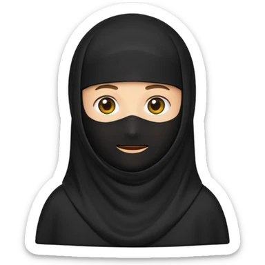 classic emoji style black burqa simple and clear no text sticker
