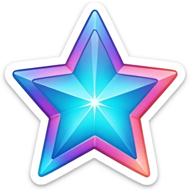 
Star color in in gradient of turquoise, blue, pink, purple, and coral crystal texture sticker