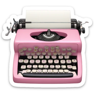 pink vintage floral typewriter  sticker