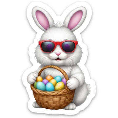 Easter bunny wearing sunglasses sticker