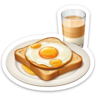 Breakfast ( bread + egg + glass of milk)
 sticker