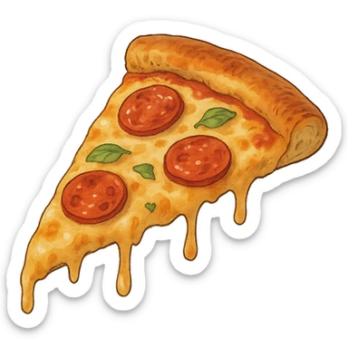 ghibli style pizza slice sticker