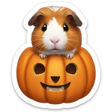 Guinea pig pumpkin halloween sticker