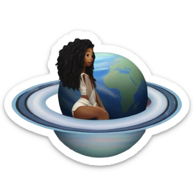SZA on Saturn sticker