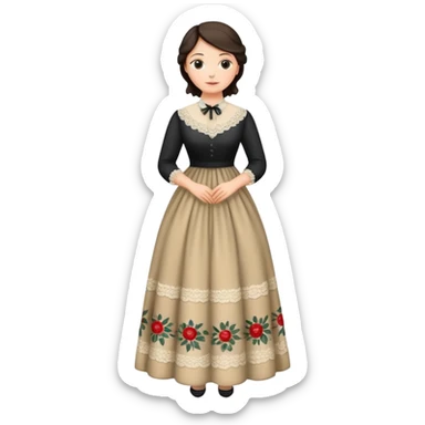 woman teacher in 19 century sticker