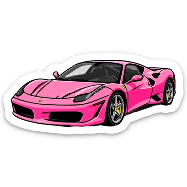 pink gothic Ferrari sticker