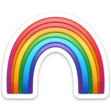 Rainbow extending beyond the frame sticker