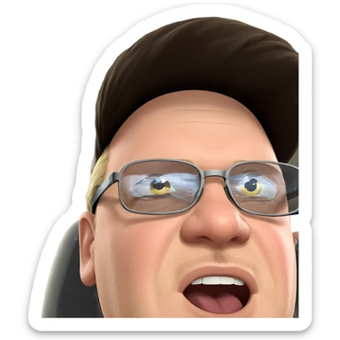 glasses wearing meme boy sticker