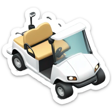 White golf cart isometric sticker