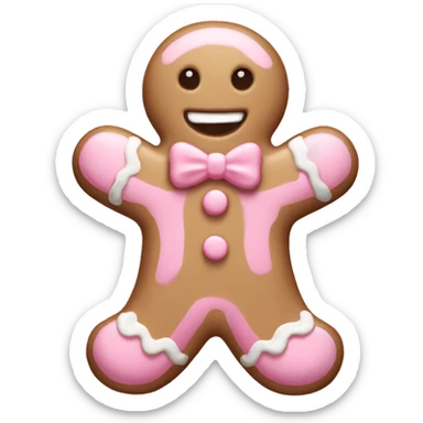 Light pink gingerbread man sticker