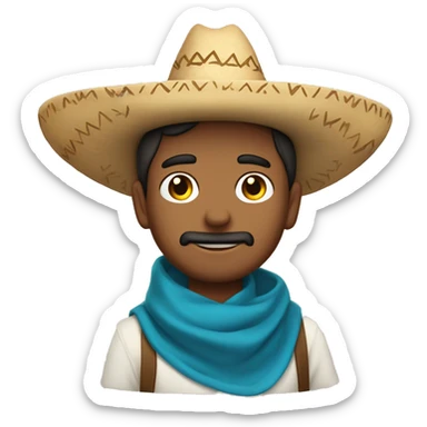 mexican with blue scarf on and mae him wear a sombrero that says mateo sticker