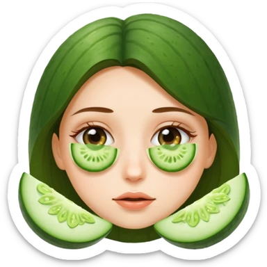 Girl with cucumber in eyes sticker