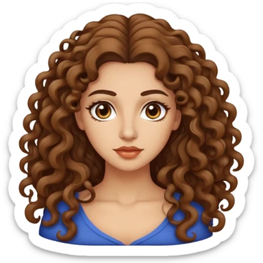 attractive Greek woman with long curly hair and light skin sticker