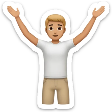 full body guy turned around with his hands up sticker