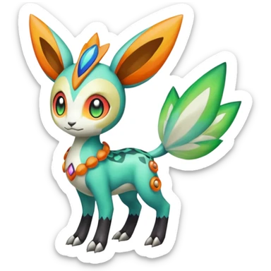 Meloetta-Vernid-Trico-Fionbri-Pokémon-Digimon-Fakémon-fusion-hybrid-creature sticker