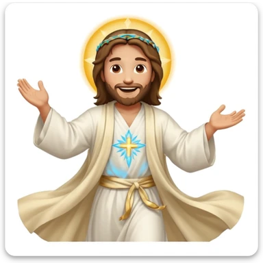 Jesus dancing joyfully sticker