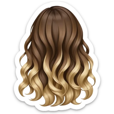 hair from the back brunette with blonde highlights sticker