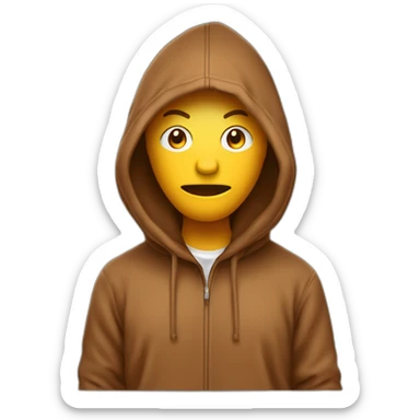 Une tête de poulpe portant un sweat-shirt marron à capuche sticker