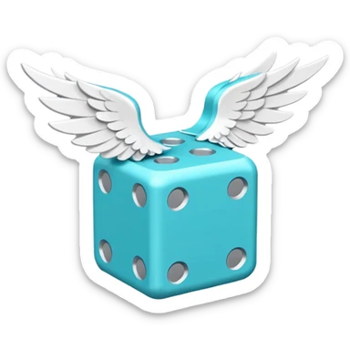Number cyan 67 Lucky Block with white wings  sticker