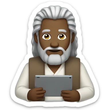 Moses holding two iPads sticker
