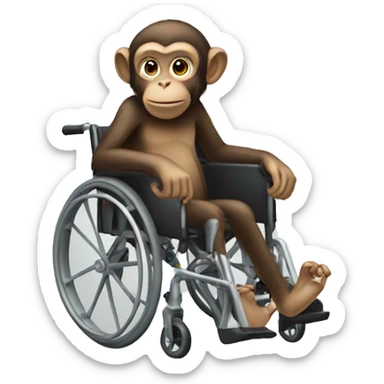 monkey in wheelchair sticker