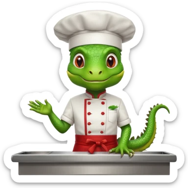 iguana chef with counter sticker
