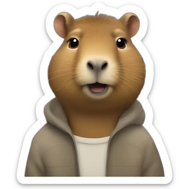 cinematic capybara-(proportional)calm-(realistic) sticker