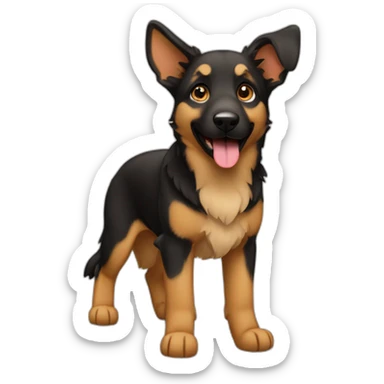 Black and fawn dog Shepherd happy sticker